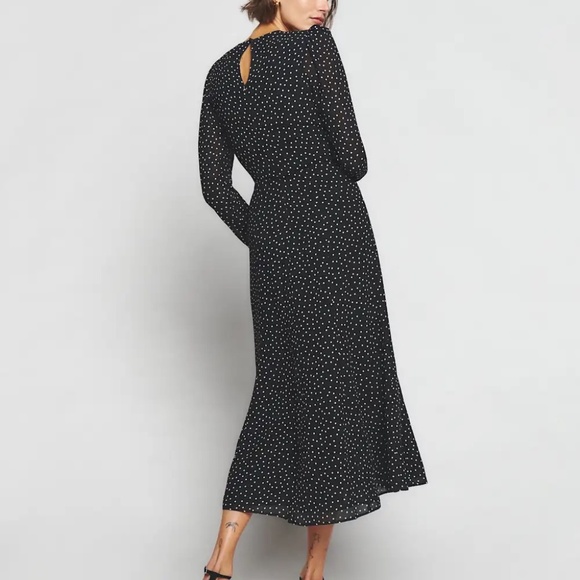 Reformation Lysander Dress Black - Size 10 - Picture 2 of 8